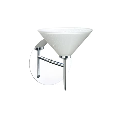 Besa Lighting Kona Mini Sconce, White Starpoint, Chrome Finish, 1x40W Halogen 1SW-282453-CR